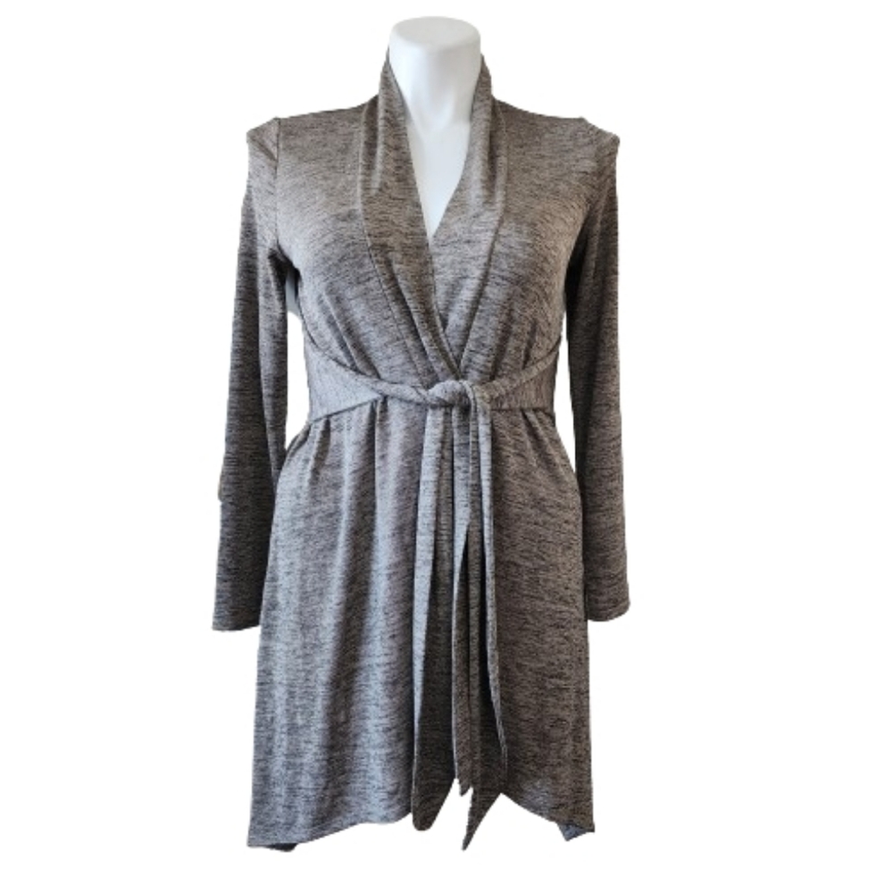 Joseph Ribkoff Cardigan Women's 10 Gold Black Wrap DusterJacket